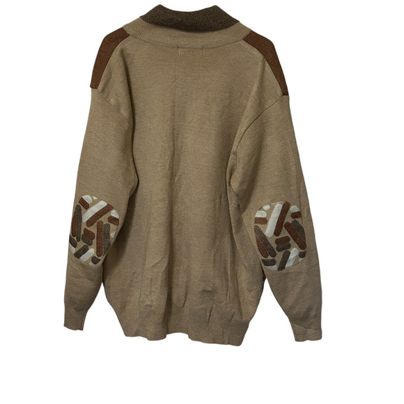 Silversilk Men’s Heavy Sweater XXL Tan-Brown Full Zip Pockets Fall-Winter - Picture 3 of 10
